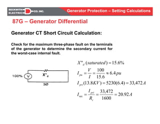 Generator protection calculations settings | PDF