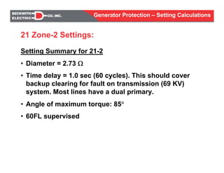Generator Protection Settings Generator protection calculations settings | PDF