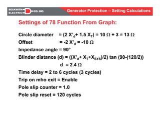 Generator protection calculations settings | PDF