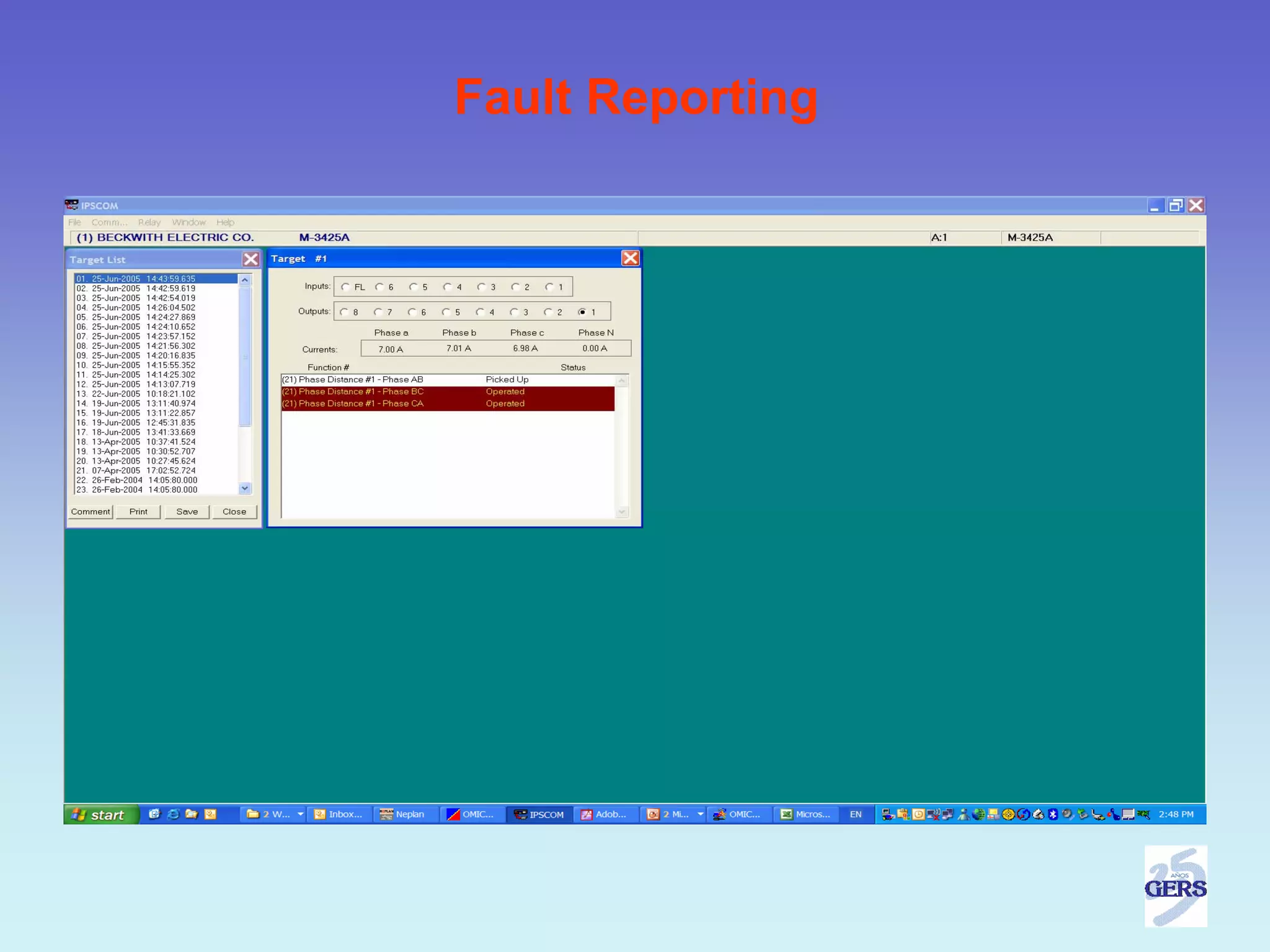 Fault Reporting
 