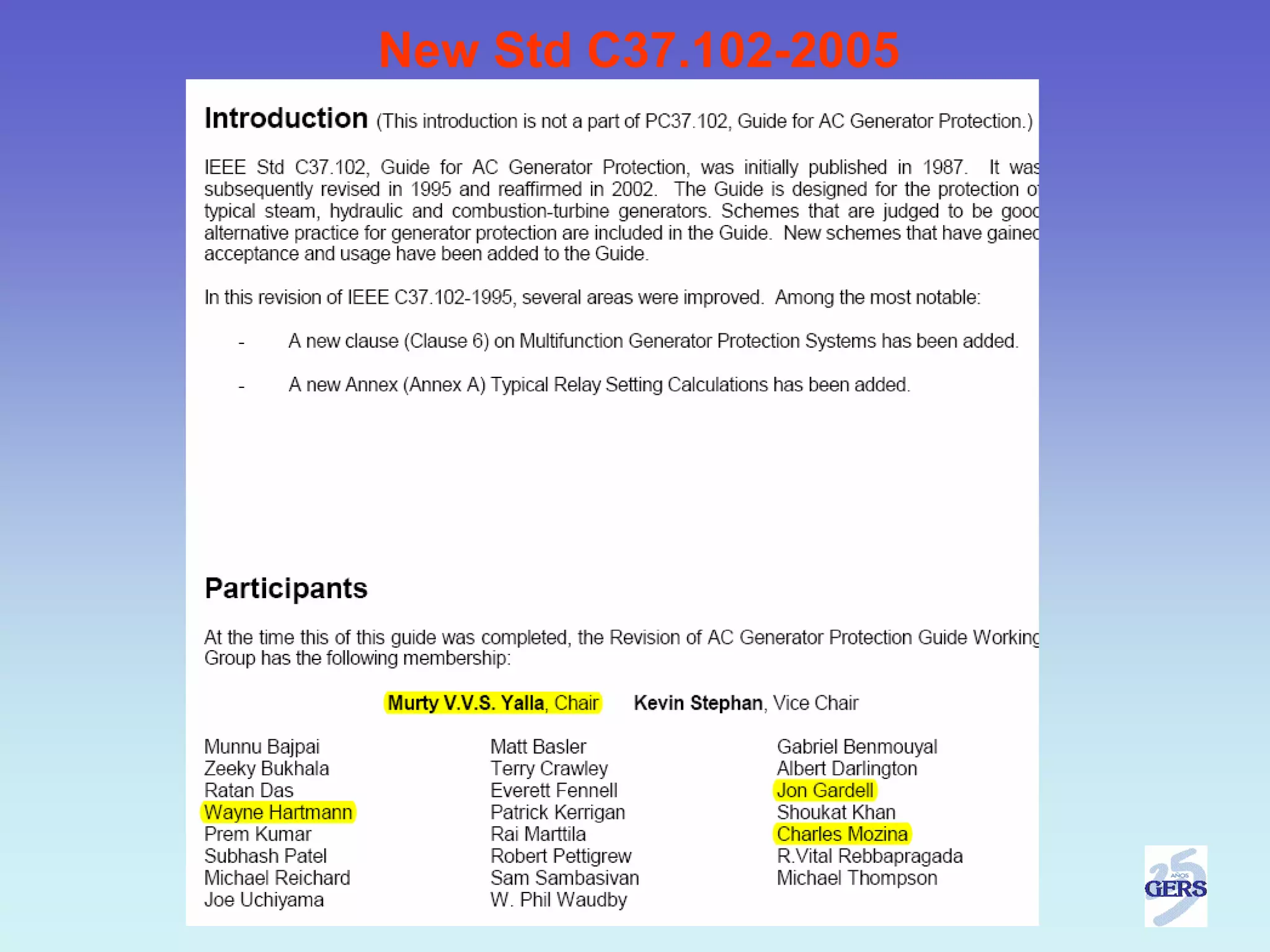 New Std C37.102-2005
 