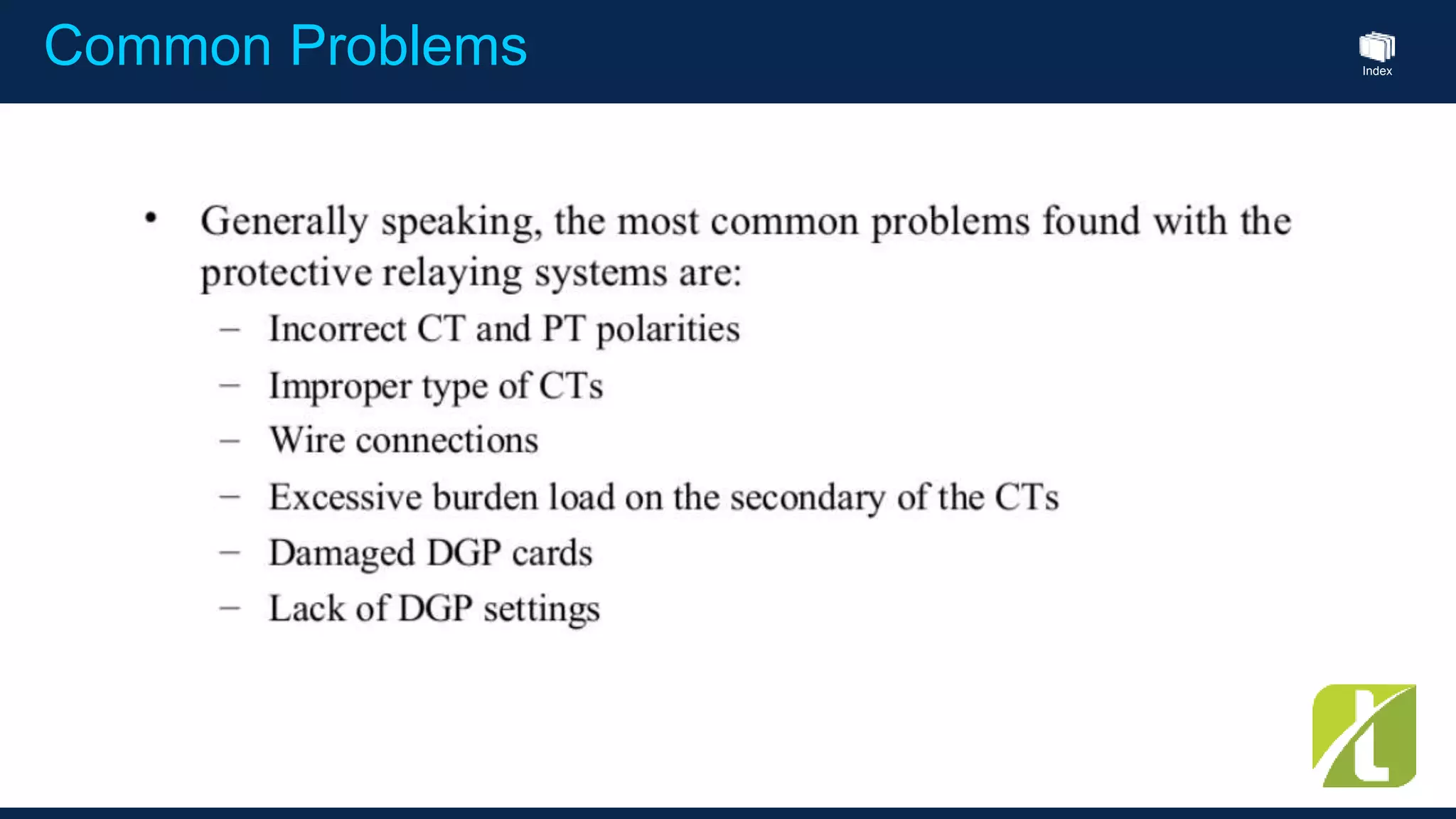 Index
Common Problems
 