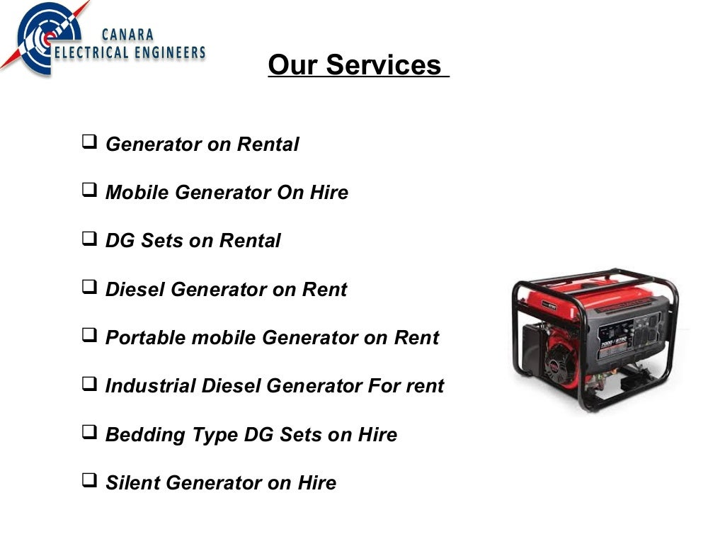 Generator rental in bangalore canara gensets