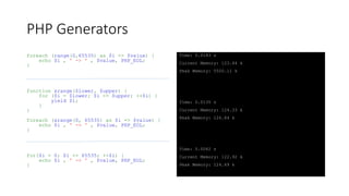 Electrify your code with PHP Generators | PPTX
