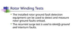 Ground Base Rotor Inspection GENERATOR TESTING.pptx, Turbo generator stator and rotor mechanical and ...
