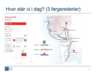 Hvor står vi i dag? (3 fergerederier)




                                        10
 