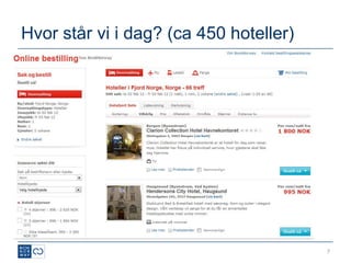 Hvor står vi i dag? (ca 450 hoteller)




                                        7
 