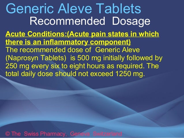 What is the maximum daily dosage of Aleve?