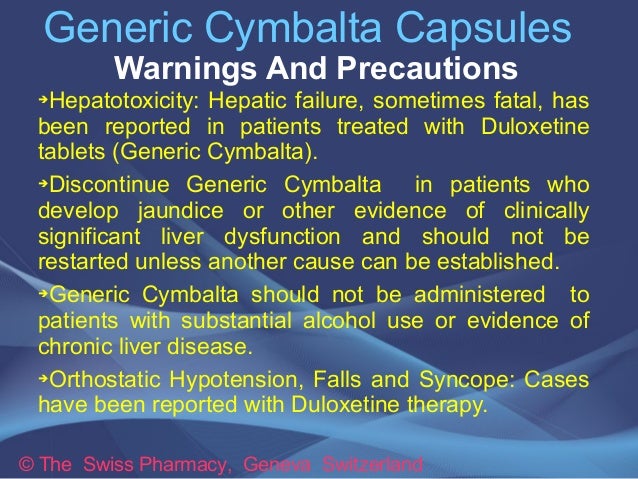 Side Effects Of Generic Cymbalta