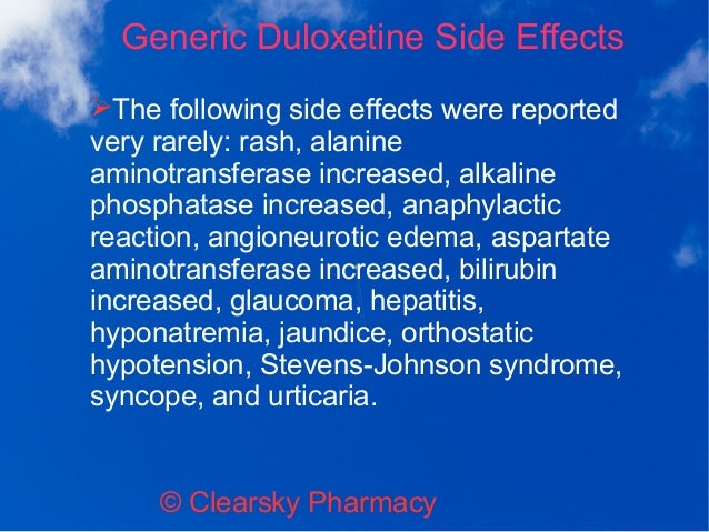 Side Effects Of Generic Cymbalta