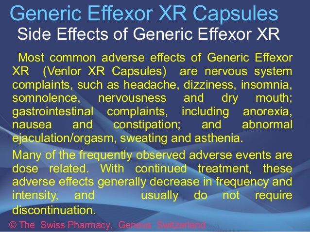 Nausea from effexor