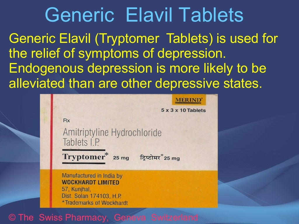 Generic Elavil Tablets for Treatment of Depression