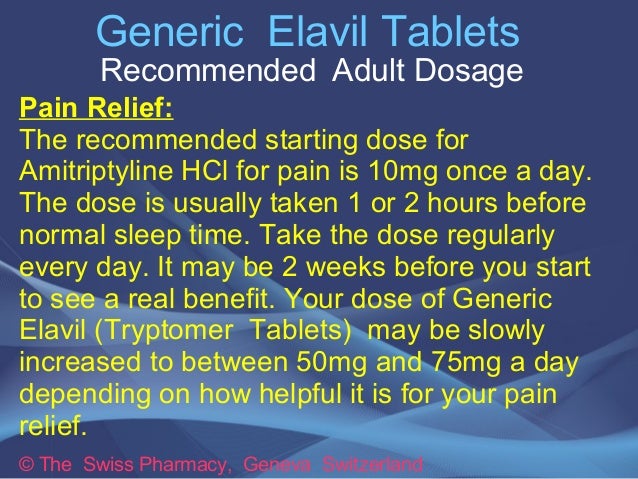 Elavil Dosage Pain