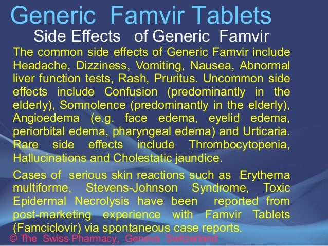 Famciclovir famvir side effects