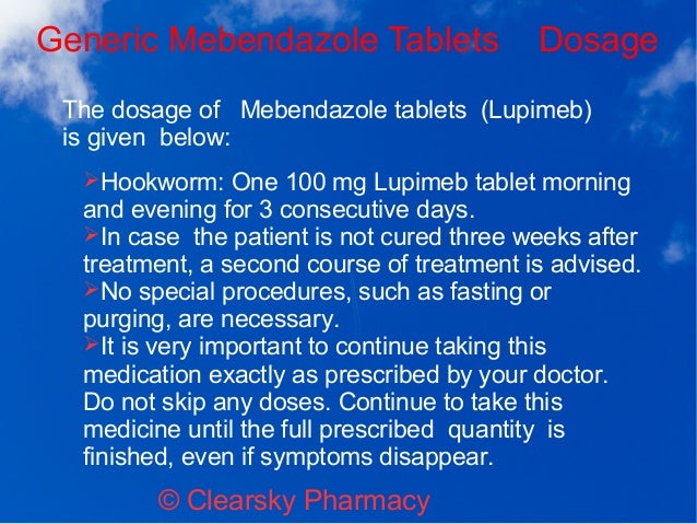 Generic mebendazole