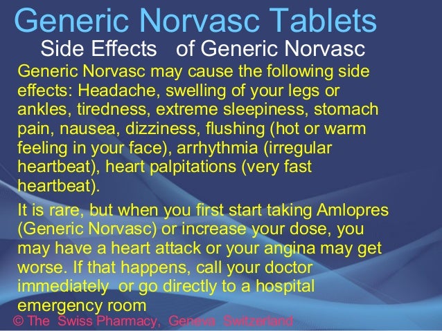 norvasc side effects edema