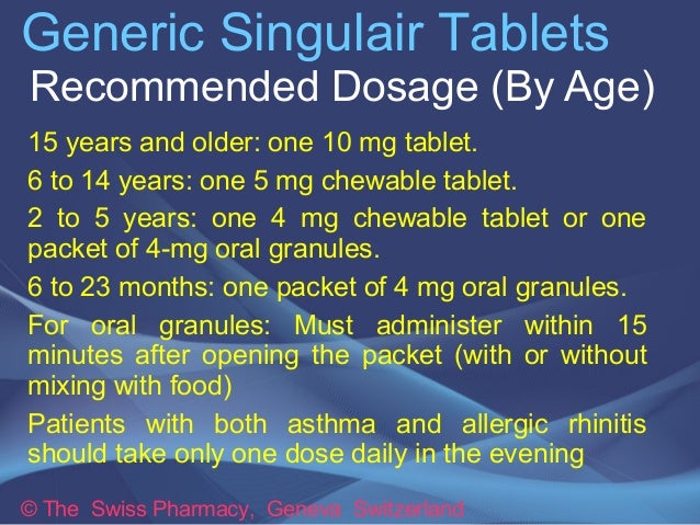 Singulair Generic Dosage