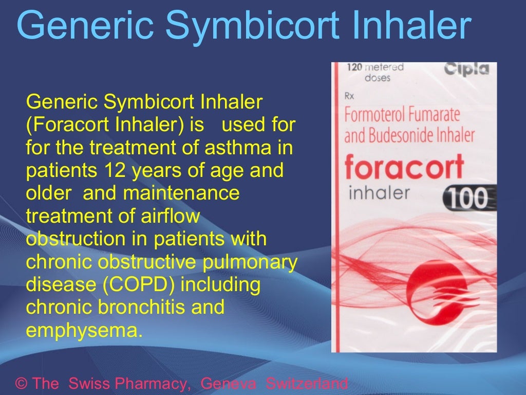 Generic symbicort inhaler for treatment of asthma copd
