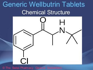 Generic Wellbutrin Tablets 
Chemical Structure 
© The Swiss Pharmacy, Geneva Switzerland 
 
