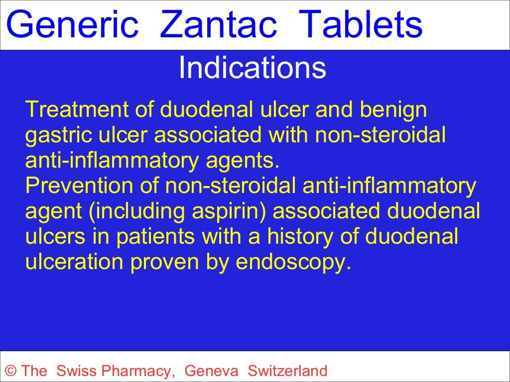 Generic Zantac for Treatment of Duodenal and Gastric Ulcers