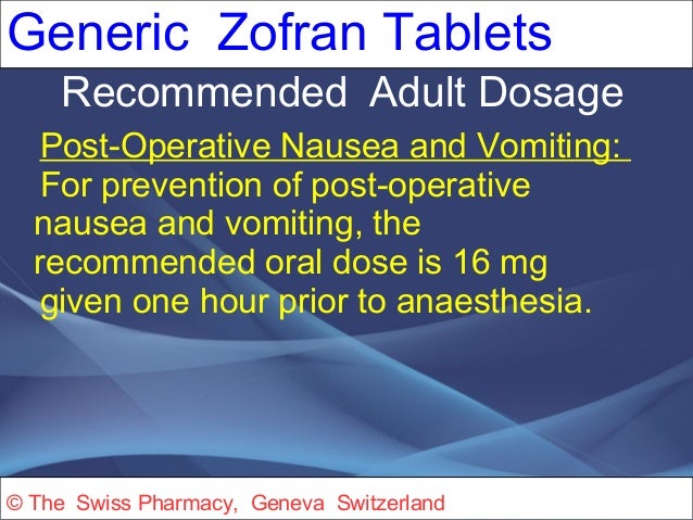 Zofran Dosing For Nausea And Vomiting