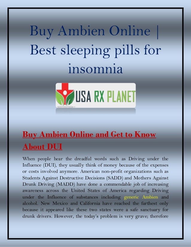 Buy Online Generic Ambien