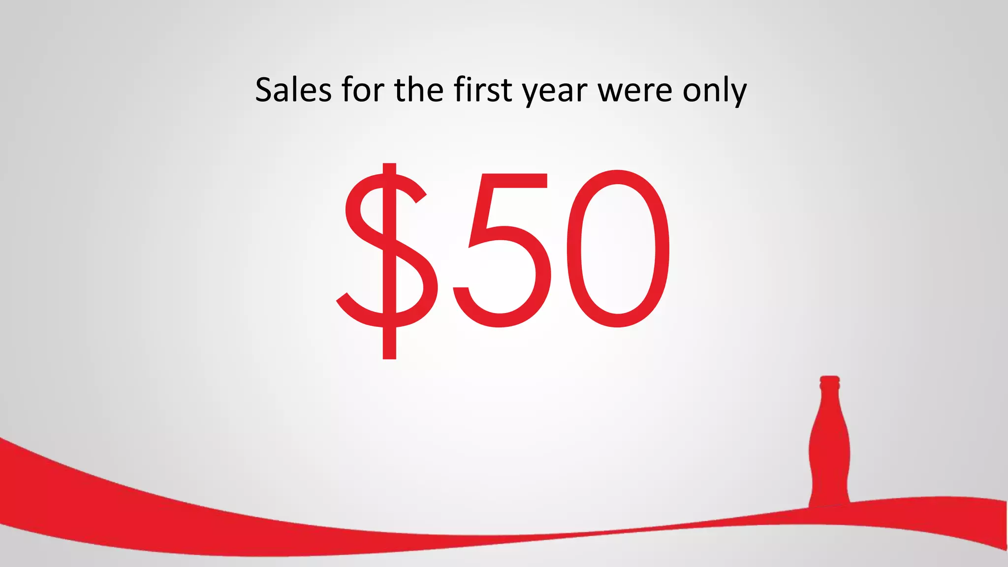 Sales for the first year were only
$50
 