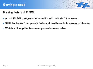 Generic collection types in PLSQL | PPT