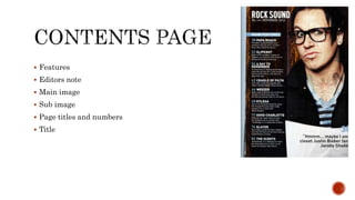  Features
Editors note
Main image
Sub image
Page titles and numbers
Title