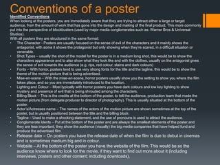 Generic conventions of film posters | PPTX