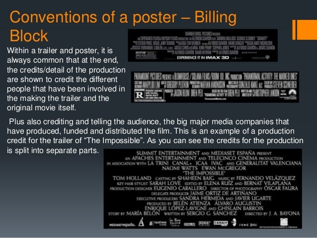 Generic conventions of film posters