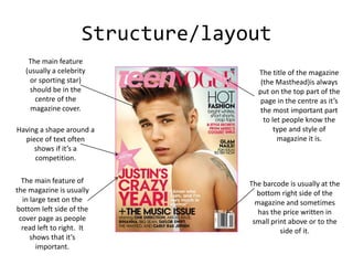 Magazine Cover Alignment Generic Conventions of Magazine Covers and Contents Pages | PPTX