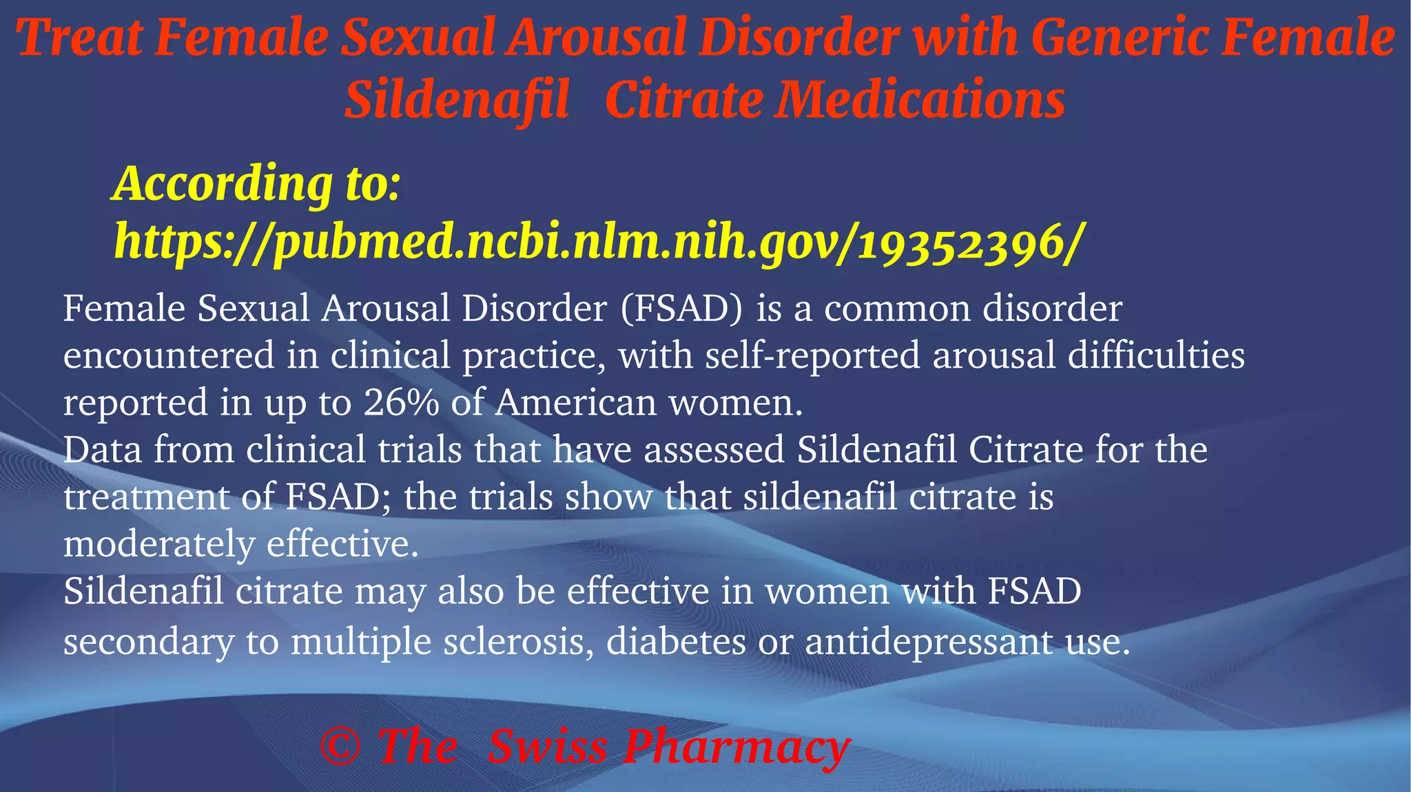Generic Female Sildenafil Citrate Medications | PDF