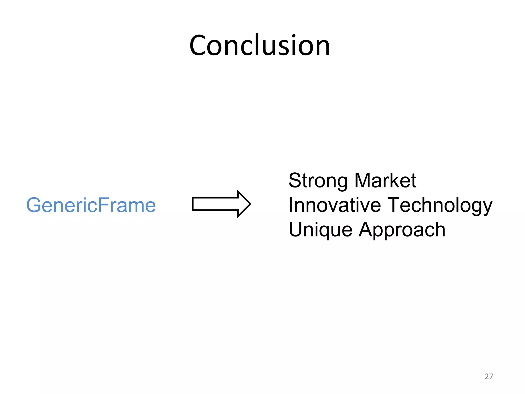 Conclusion Strong Market Innovative Technology Unique Approach GenericFrame 