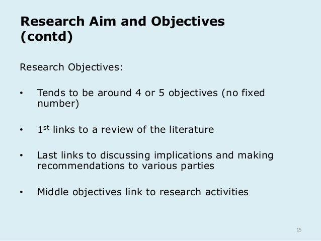 aim and objective research proposal