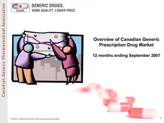 Overview of Canadian Generic Prescription Drug Market 12 months ending September 2007 