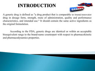 Generic Medicines Definition  DR BEST Pharmaceuticals Private Limited