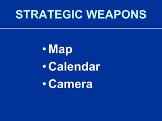 STRATEGIC WEAPONSMapCalendarCamera