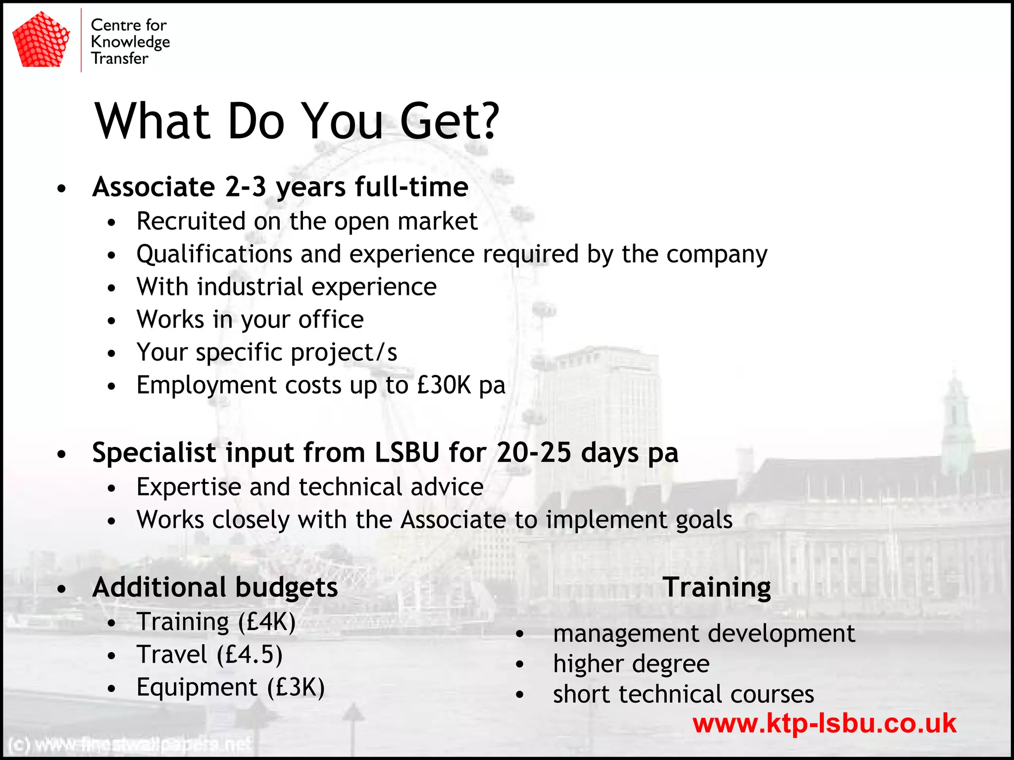 What’s your role?YOUR project idea. The Process after that: 3-6 monthsProcess	- Outline - 80%	- Proposal – 90+% Additional programmes 