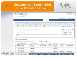 Documents – Screen Shot
 from Virtual JobCoach
 