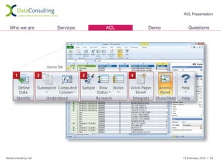 ACL Presentation




DataConsulting Ltd   13 February 2012 • 24
 