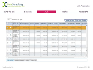 ACL Presentation




DataConsulting Ltd   13 February 2012 • 32
 