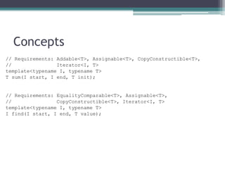 Generic programming and concepts that should be in C++ | PDF