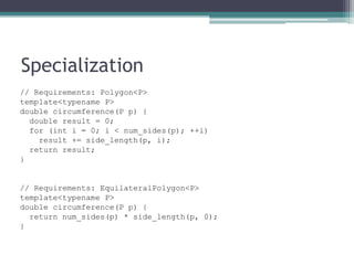 Generic programming and concepts that should be in C++ | PPT