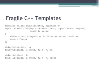 Generic programming and concepts that should be in C++ | PPT