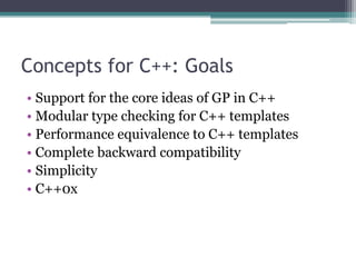Generic programming and concepts that should be in C++ | PDF