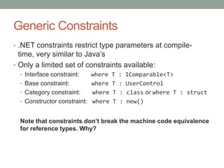 Generics in .NET, C++ and Java | PPT
