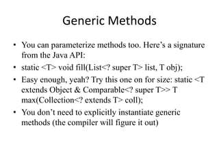 Generics of JAVA | PPTX | Programming Languages | Computing