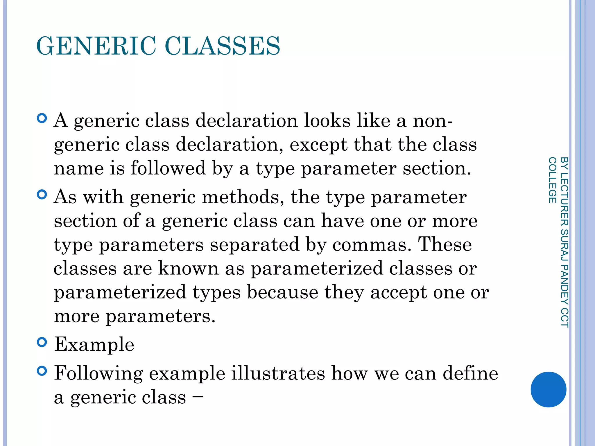 Generics in java | PPT