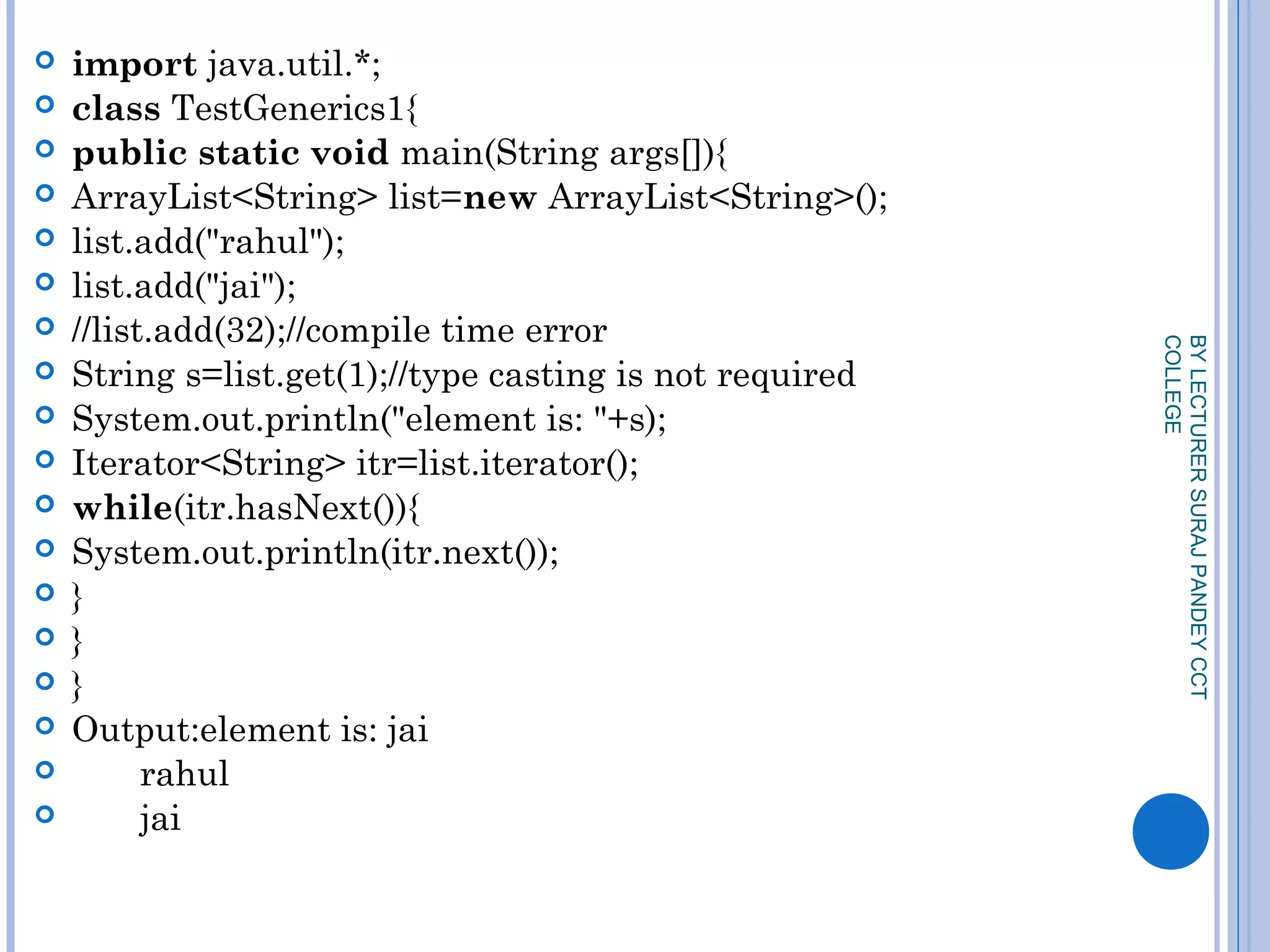 Generics in java | PPT